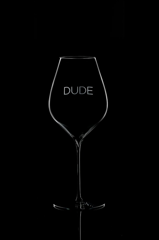 Lehmann Champagne Glasses "Dude" ETCHED 2-Pack Glass Set with Gift Box