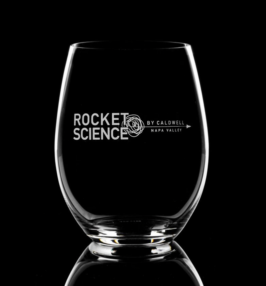 STEMLESS Caldwell Rocket Science Etched Riedel Glass