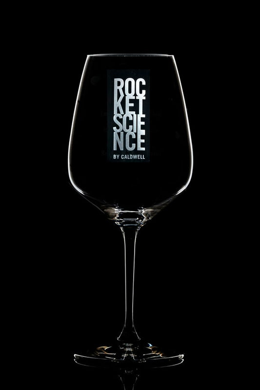Caldwell 'Rocket Science Logo' Etched Riedel Glass
